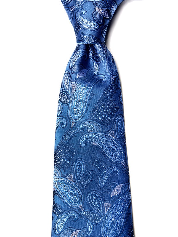 Torino All Over Medium Blue Silk Tie