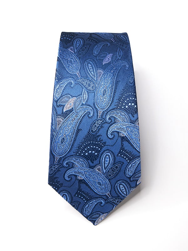 Torino All Over Medium Blue Silk Tie