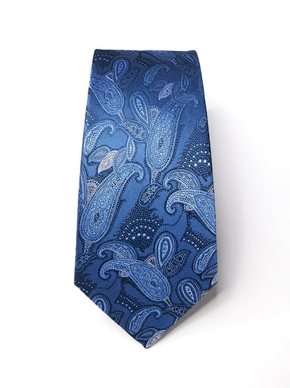 Torino All Over Medium Blue Silk Tie