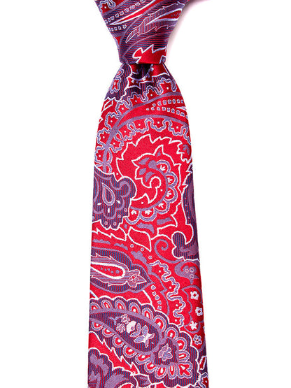 Torino All Over Medium Maroon Silk Tie
