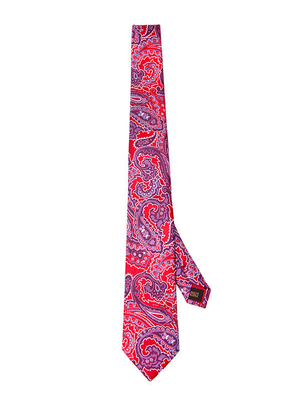 Torino All Over Medium Maroon Silk Tie