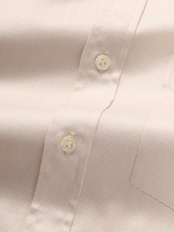 Tramonti Cream Solid Full Sleeve Single Cuff Classic Fit Classic Formal Two Ply Mercerized Cotton Shirt