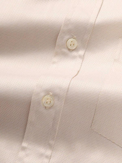 Tramonti Cream Solid Full Sleeve Single Cuff Classic Fit Classic Formal Two Ply Mercerized Cotton Shirt