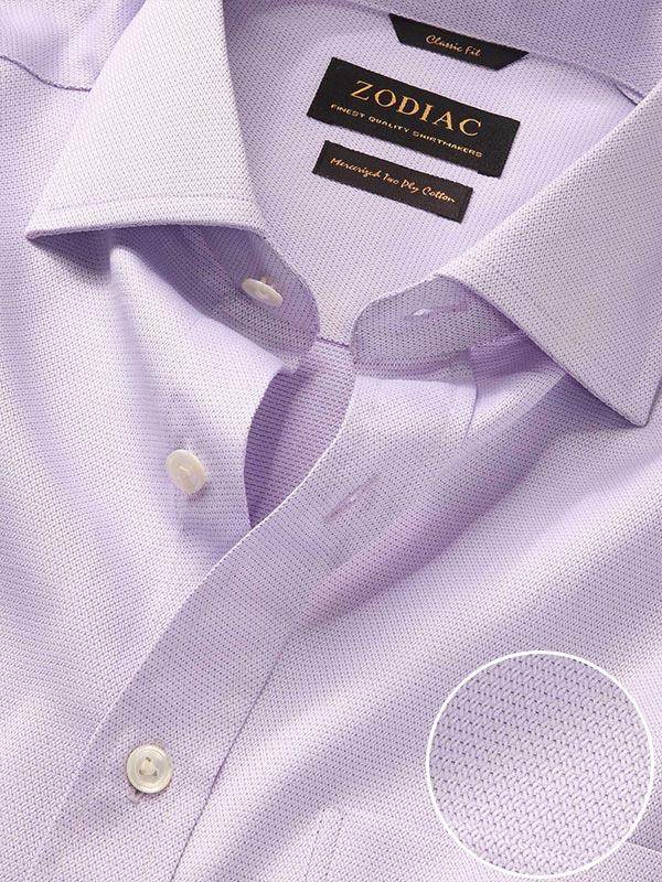 Tramonti Lilac Solid Full Sleeve Single Cuff Classic Fit Classic Formal Two Ply Mercerized Cotton Shirt