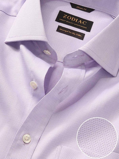 Tramonti Lilac Solid Full Sleeve Single Cuff Classic Fit Classic Formal Two Ply Mercerized Cotton Shirt