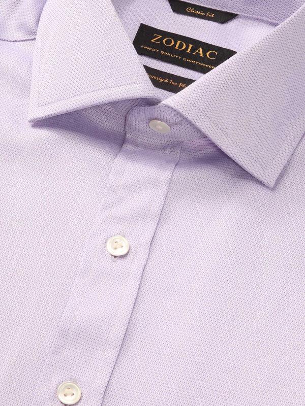 Tramonti Lilac Solid Full Sleeve Single Cuff Classic Fit Classic Formal Two Ply Mercerized Cotton Shirt