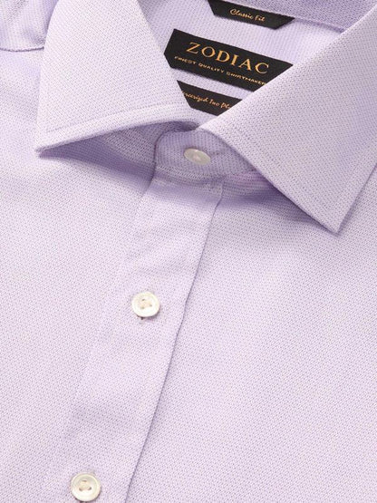 Tramonti Lilac Solid Full Sleeve Single Cuff Classic Fit Classic Formal Two Ply Mercerized Cotton Shirt
