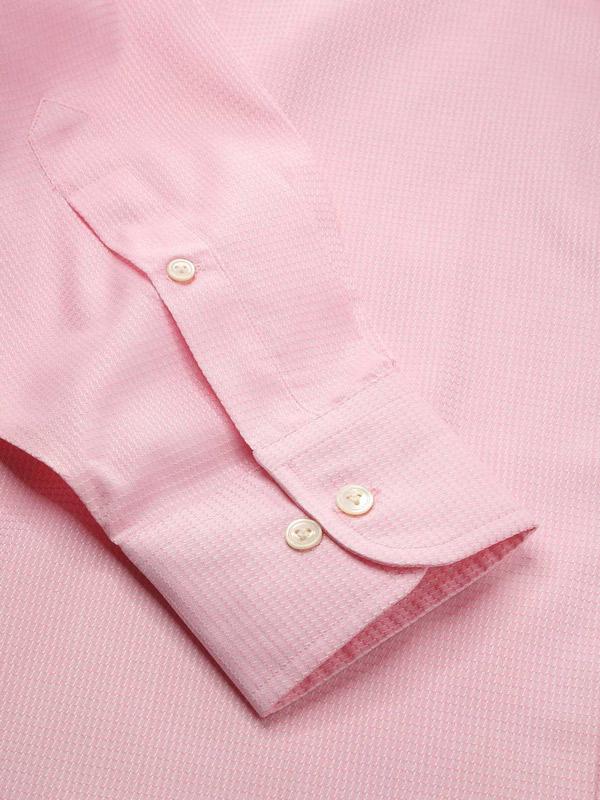 Tramonti Pink Solid Full Sleeve Single Cuff Classic Fit Classic Formal Two Ply Mercerized Cotton Shirt