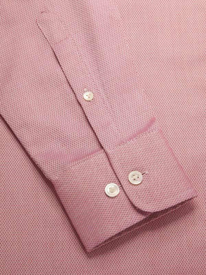 Tramonti Rose Solid Full Sleeve Single Cuff Classic Fit Classic Formal Two Ply Mercerized Cotton Shirt