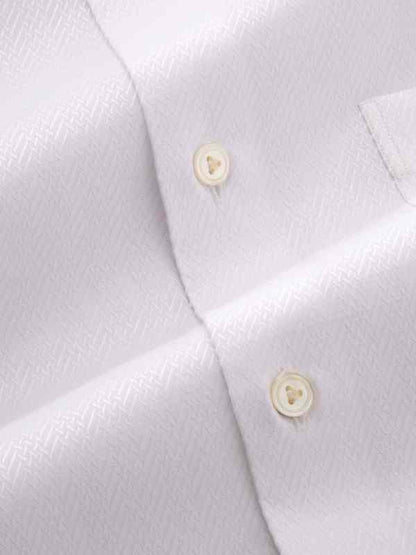 Tramonti White Solid Full Sleeve Double Cuff Tailored Fit Classic Formal Two Ply Mercerized Cotton Shirt