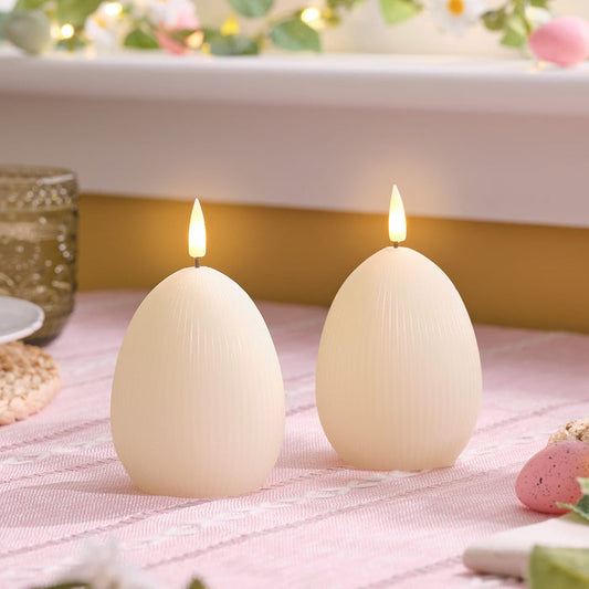 Ribbed egg Truglow LED candles