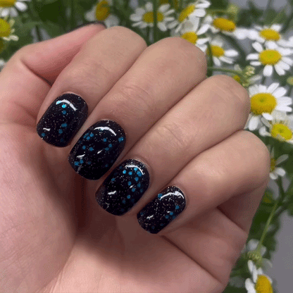 UV-free gel nail Blue Glitter