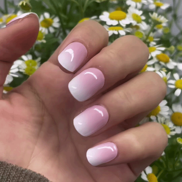 UV-free gel nail Pink Glitter Ombre