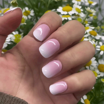 UV-free gel nail Pink Glitter Ombre