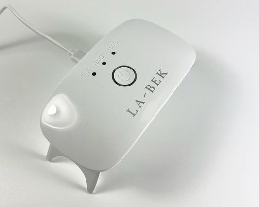 LA-BEK UV LED Lamp folded flat, showing the compact top view