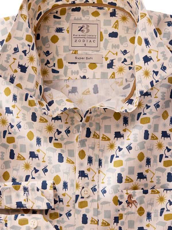Vardy Green Printed Full Sleeve Tailored Fit Casual Cotton Shirt