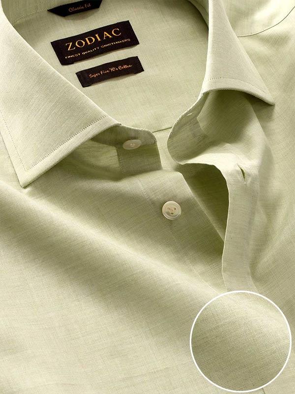 Venete  Mint Solid Half Sleeve Classic Fit Semi Formal Super Fine Cotton Shirt