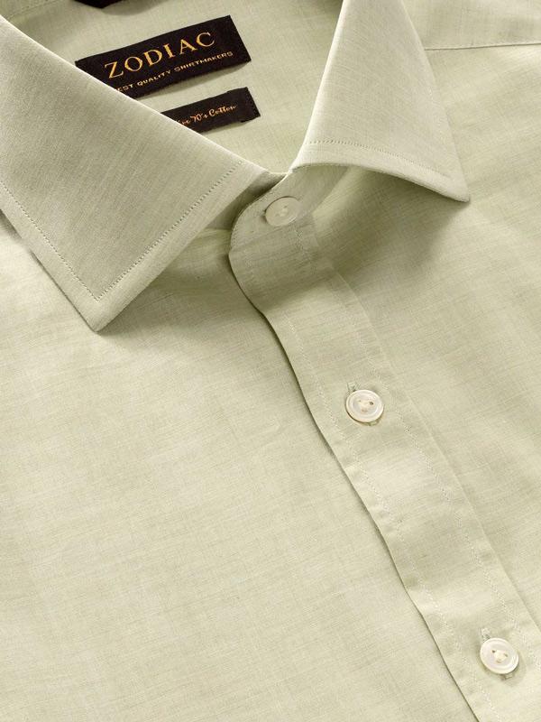 Venete  Mint Solid Half Sleeve Classic Fit Semi Formal Super Fine Cotton Shirt