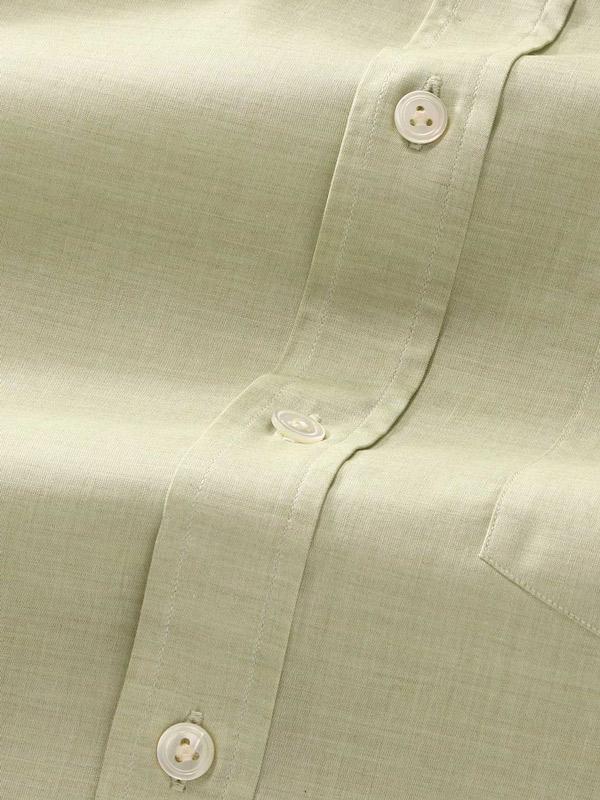 Venete  Mint Solid Half Sleeve Classic Fit Semi Formal Super Fine Cotton Shirt