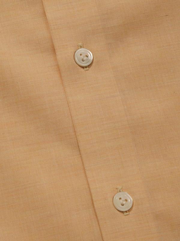 Venete  Orange Solid Full Sleeve Single Cuff Tailored Fit Semi Formal Super Fine Cotton Shirt