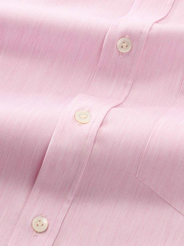 Vercelli Pink Striped Full Sleeve Single Cuff Classic Fit Semi Formal Two Ply Mercerized Cotton Shirt