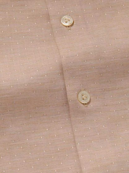Vercelli Sand Solid Full Sleeve Single Cuff Tailored Fit Semi Formal Two Ply Mercerized Cotton Shirt