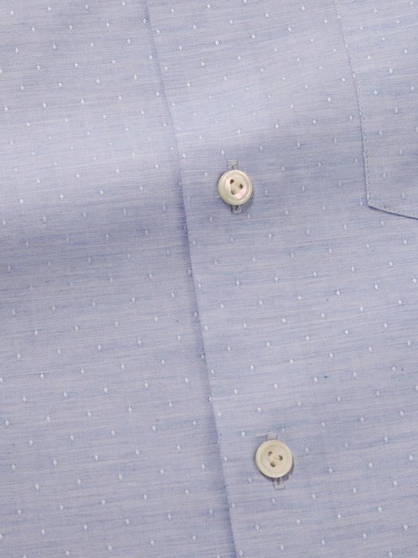 Vercelli Sky Solid Full Sleeve Single Cuff Tailored Fit Semi Formal Two Ply Mercerized Cotton Shirt