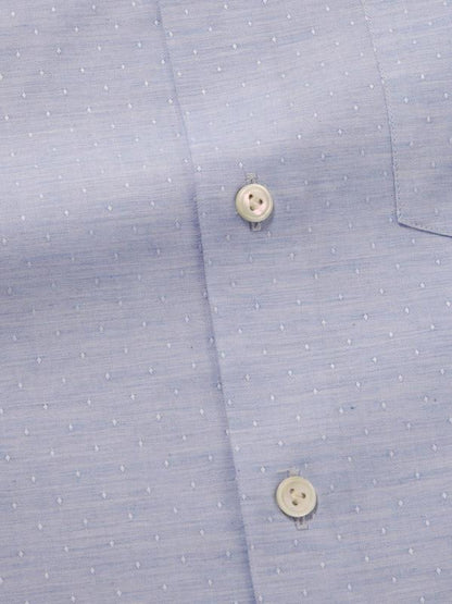 Vercelli Sky Solid Full Sleeve Single Cuff Tailored Fit Semi Formal Two Ply Mercerized Cotton Shirt