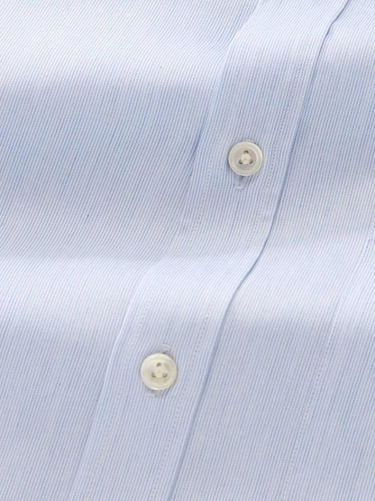 Vercelli Sky Striped Full Sleeve Single Cuff Classic Fit Semi Formal Two Ply Mercerized Cotton Shirt