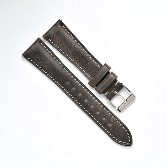 Vario Vintage Veg Tan Embossed Italian Leather grey brown