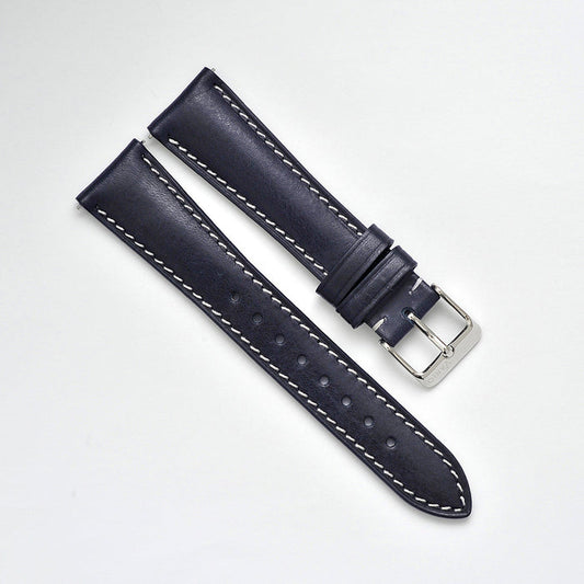 Vario Vintage Veg Tan Embossed Italian Leather dark blue