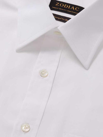 White Solid Full Sleeve Single Cuff Classic Fit Classic Formal Two Ply Mercerized Premium Cotton Shirt