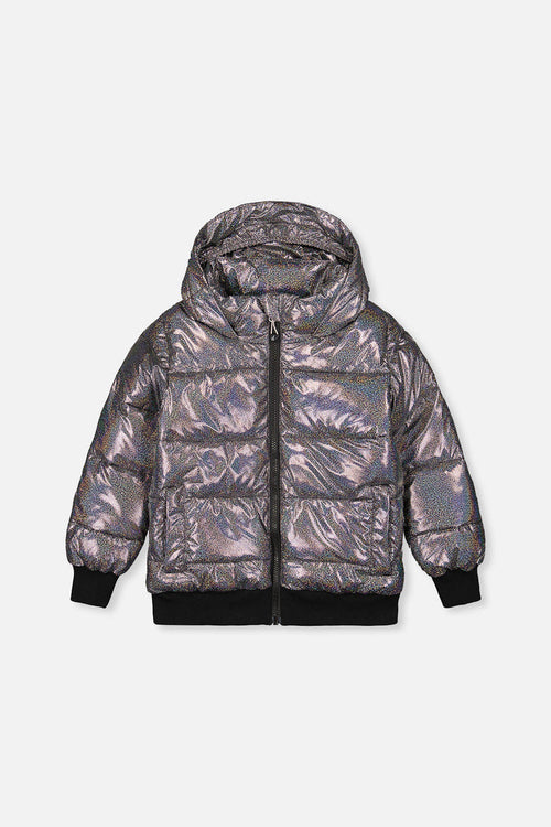 Winter Puffy Jacket Black Glitter-0