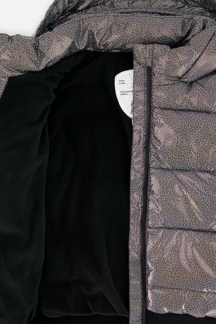Winter Puffy Jacket Black Glitter-3