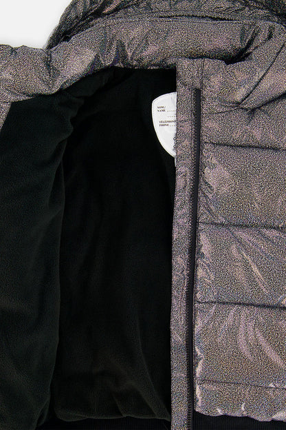 Winter Puffy Jacket Black Glitter-3