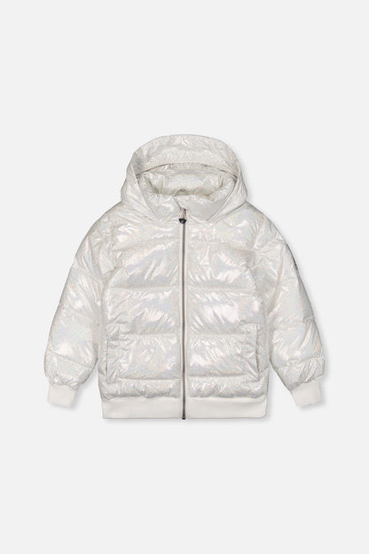 Winter Puffy Jacket White Glitter-0