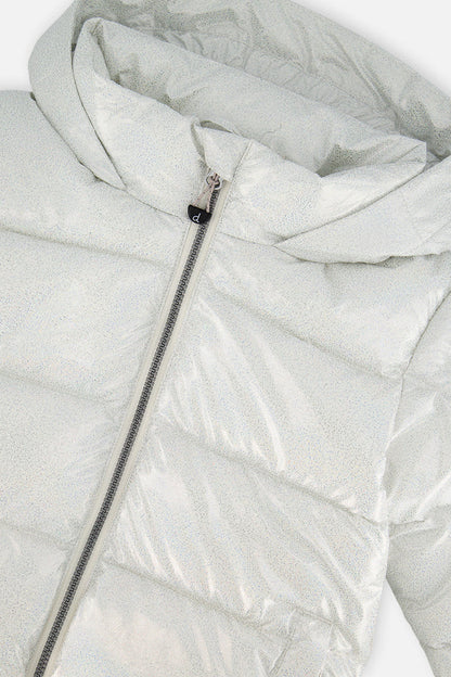 Winter Puffy Jacket White Glitter-2