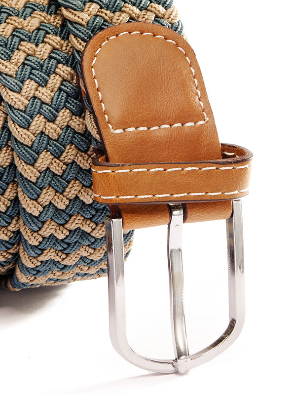 Z3 Multi Beige/ Green Braided Non-Leather Belt