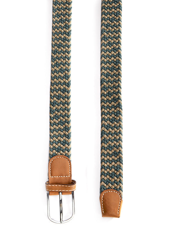 Z3 Multi Beige/ Green Braided Non-Leather Belt