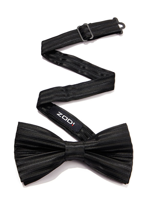 ZOD! Stripe Black Microfibre Bow Tie