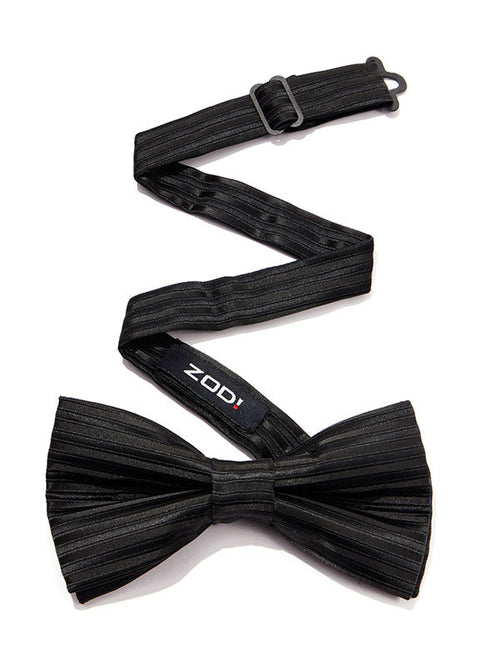 ZOD! Stripe Black Microfibre Bow Tie